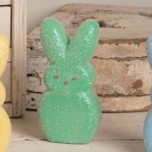 Bethany Lowe Easter Peeps Green Peep 6” Bunny New Retired
